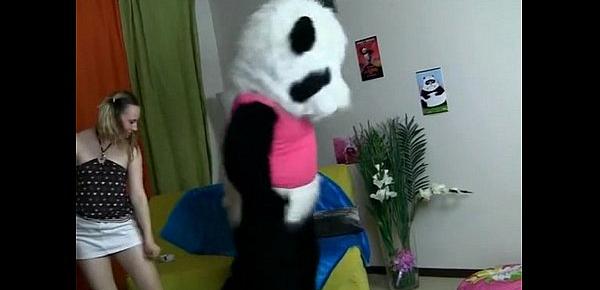  Teens dancing with Panda turns into crazy fuck